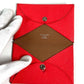 HERMES Coin Purse, Wallet, Calvi Verso Bicolor, Small Item, Bi-fold, Business Card Holder, Pass Case, Card Case, Chevre Leather, Unisex, Red