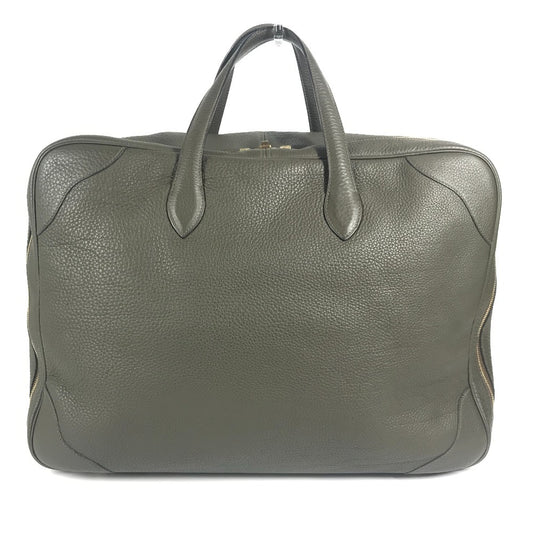 HERMES ヴィクトリア50 ヴィクトリア 50 カバン ハンドバッグ トートバッグ 旅行バッグ トラベルバッグ ボストンバッグ トリヨンクレマンス ユニセックス カーキ