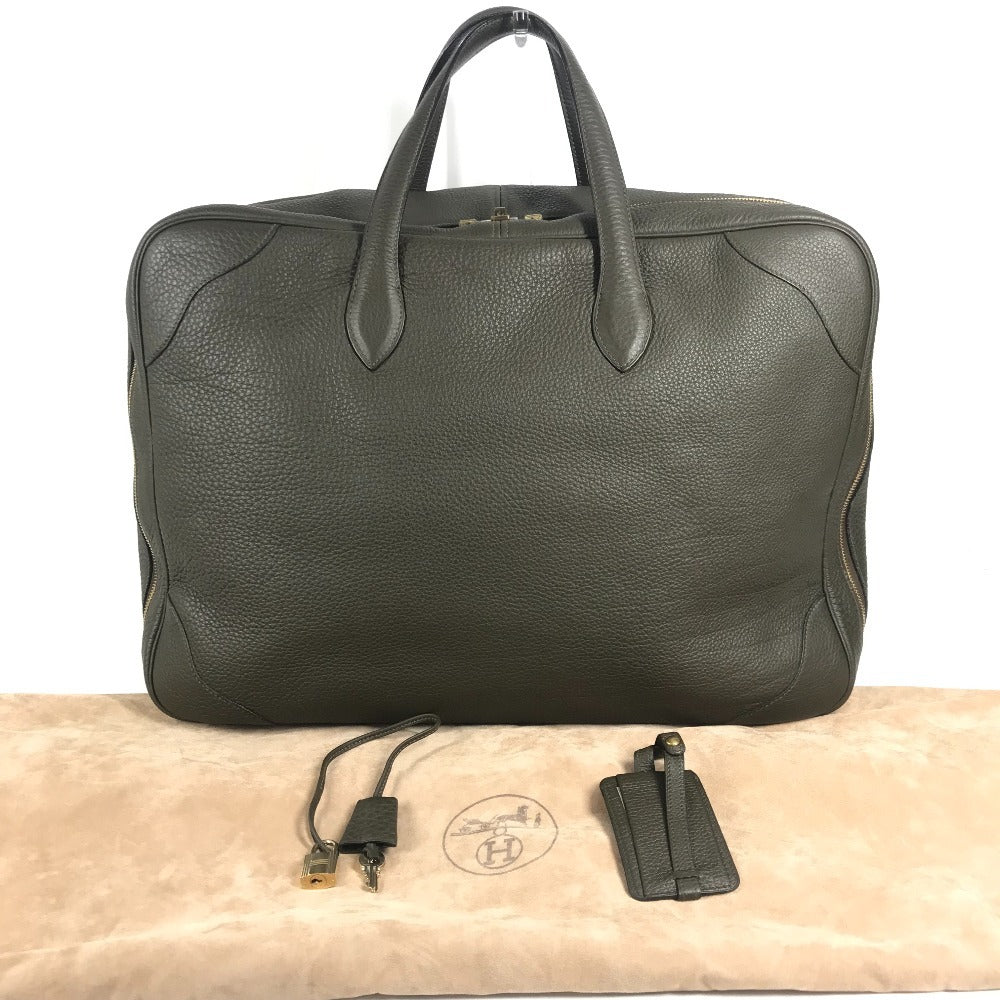 HERMES Victoria 50 Victoria 50 Bag Handbag Tote Bag Travel Bag Boston Bag Taurillon Clemence Unisex Khaki