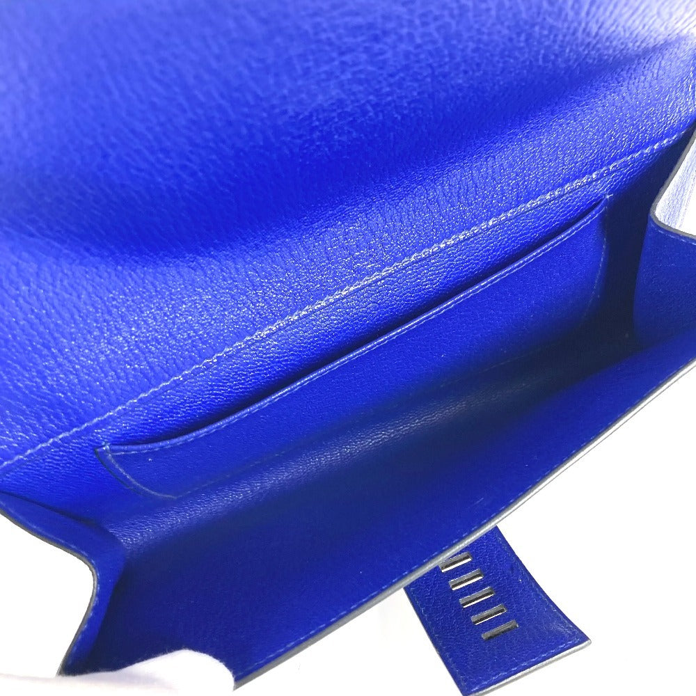 HERMES Pochette Medor Logo Pouch Second Bag Clutch Bag Leather Unisex Blue