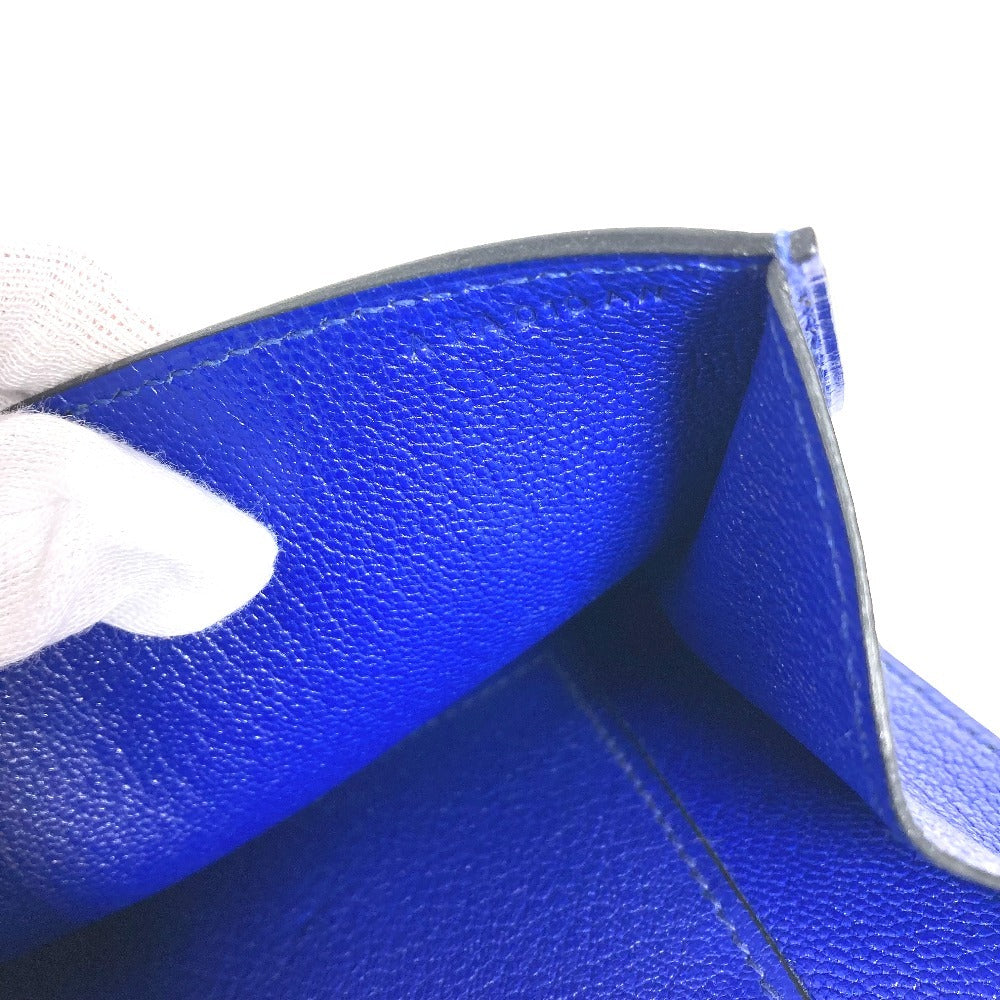 HERMES Pochette Medor Logo Pouch Second Bag Clutch Bag Leather Unisex Blue