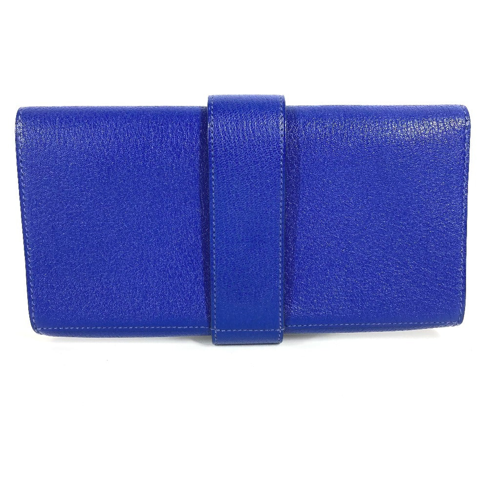 HERMES Pochette Medor Logo Pouch Second Bag Clutch Bag Leather Unisex Blue