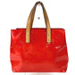 LOUIS VUITTON M91088 Monogram Vernis Reed PM Tote Bag/Handbag in Monogram Vernis Canvas, Unisex, Rouge Red