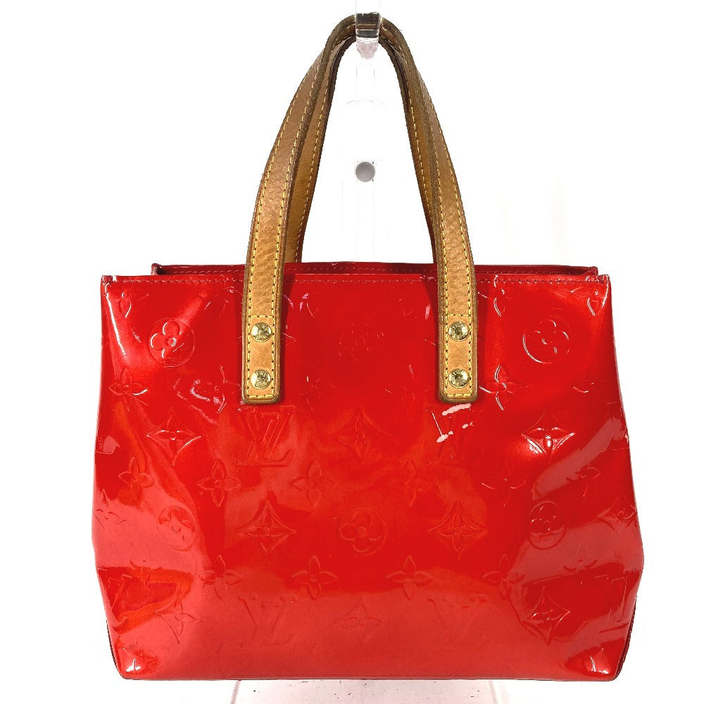 LOUIS VUITTON M91088 Monogram Vernis Reed PM Tote Bag/Handbag in Monogram Vernis Canvas, Unisex, Rouge Red
