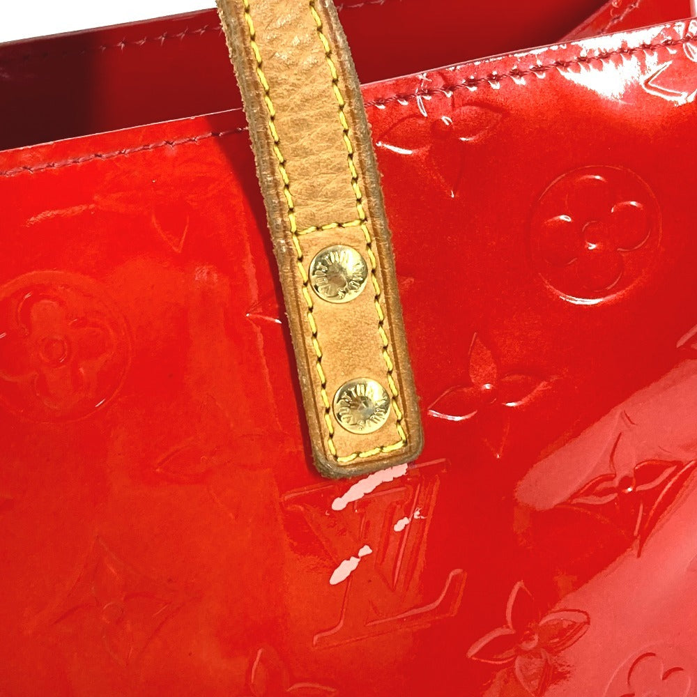 LOUIS VUITTON M91088 Monogram Vernis Reed PM Tote Bag/Handbag in Monogram Vernis Canvas, Unisex, Rouge Red