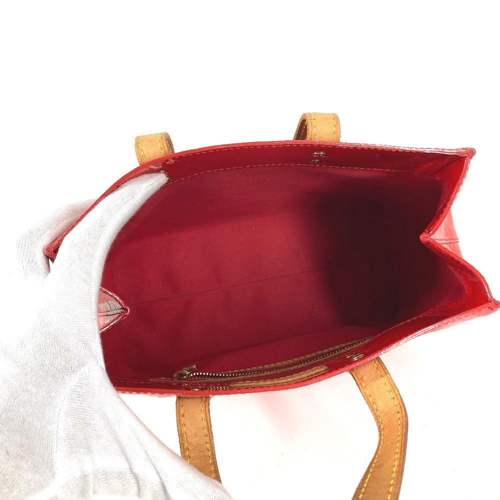 LOUIS VUITTON M91088 Monogram Vernis Reed PM Tote Bag/Handbag in Monogram Vernis Canvas, Unisex, Rouge Red