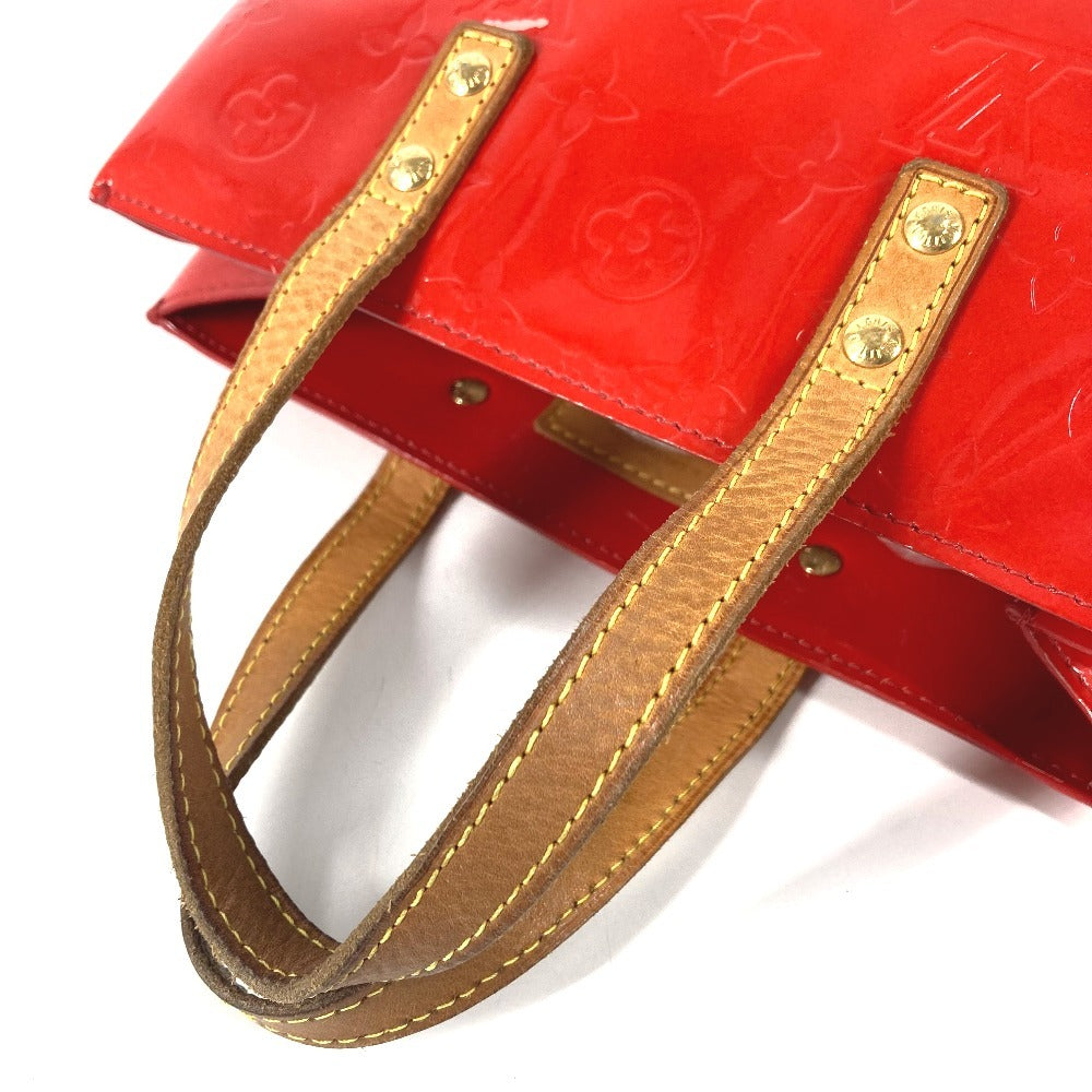 LOUIS VUITTON M91088 Monogram Vernis Reed PM Tote Bag/Handbag in Monogram Vernis Canvas, Unisex, Rouge Red