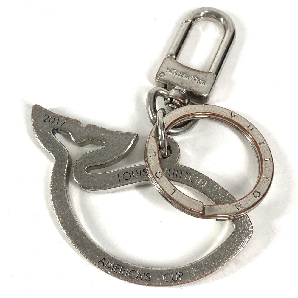 LOUIS VUITTON M61936 America's Cup Portecle Baleine Bag Charm Whale Key Holder Metal Unisex Silver
