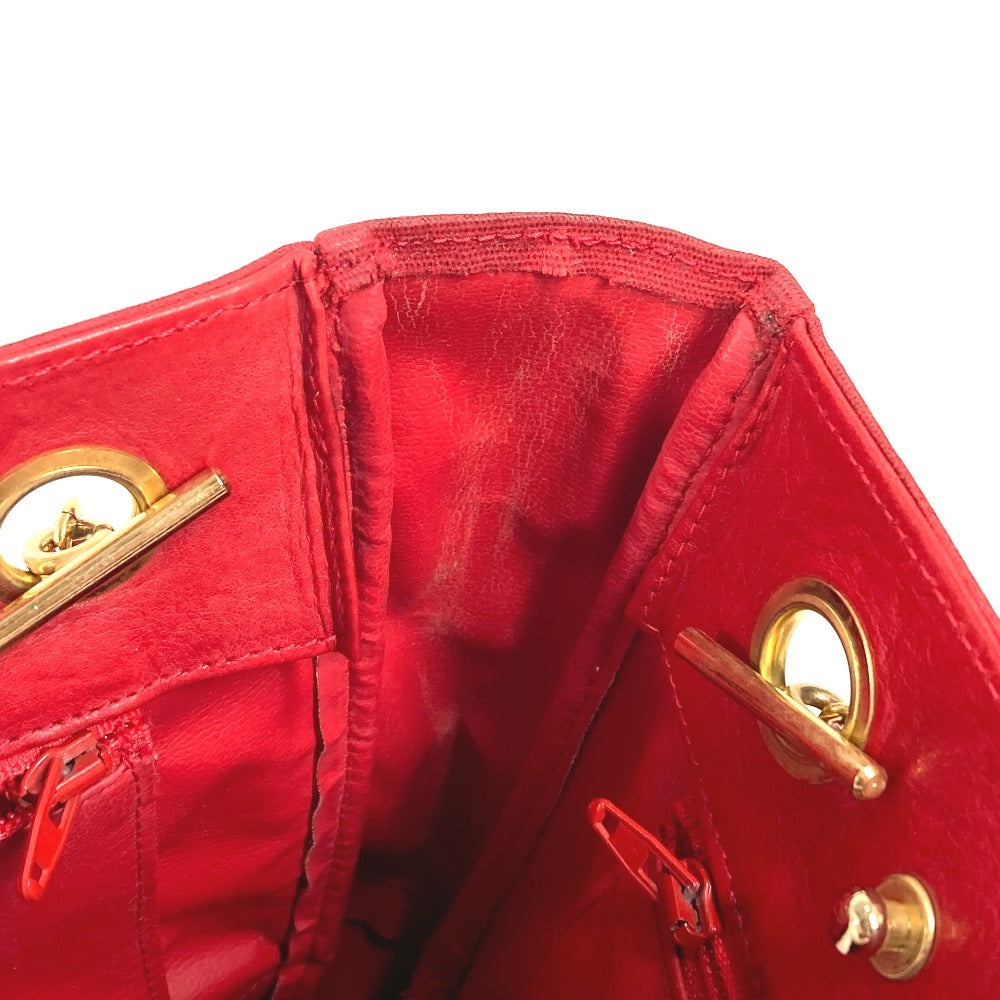 CHANEL Vintage CC Coco Mark Logo Matelasse Quilted Bag W Chain Shoulder Bag Tote Bag Shoulder Bag Leather/Coated Canvas Unisex Red