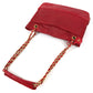 CHANEL Vintage CC Coco Mark Logo Matelasse Quilted Bag W Chain Shoulder Bag Tote Bag Shoulder Bag Leather/Coated Canvas Unisex Red