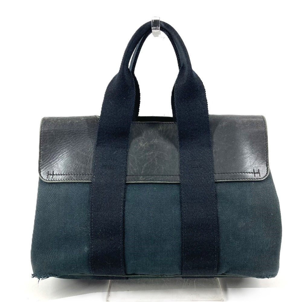 HERMES Valparaiso PM Valparaiso Tote Bag Flap Bag Handbag Cotton Unisex Black