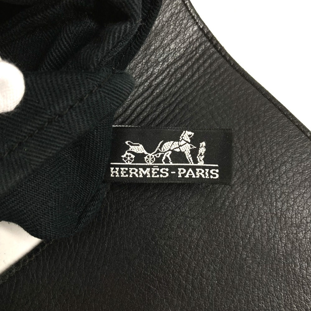 HERMES Valparaiso PM Valparaiso Tote Bag Flap Bag Handbag Cotton Unisex Black