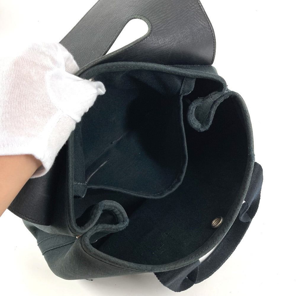 HERMES Valparaiso PM Valparaiso Tote Bag Flap Bag Handbag Cotton Unisex Black