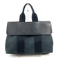 HERMES Valparaiso PM Valparaiso Tote Bag Flap Bag Handbag Cotton Unisex Black