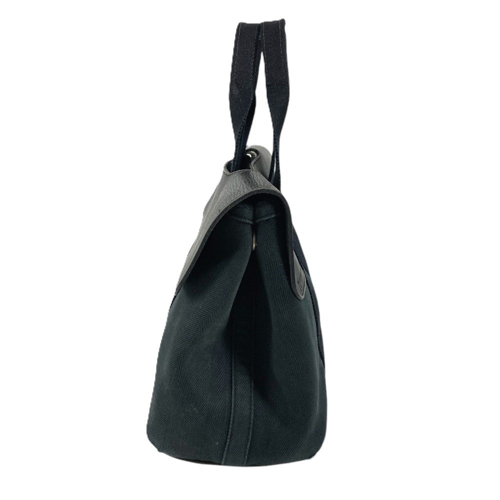 HERMES Valparaiso PM Valparaiso Tote Bag Flap Bag Handbag Cotton Unisex Black