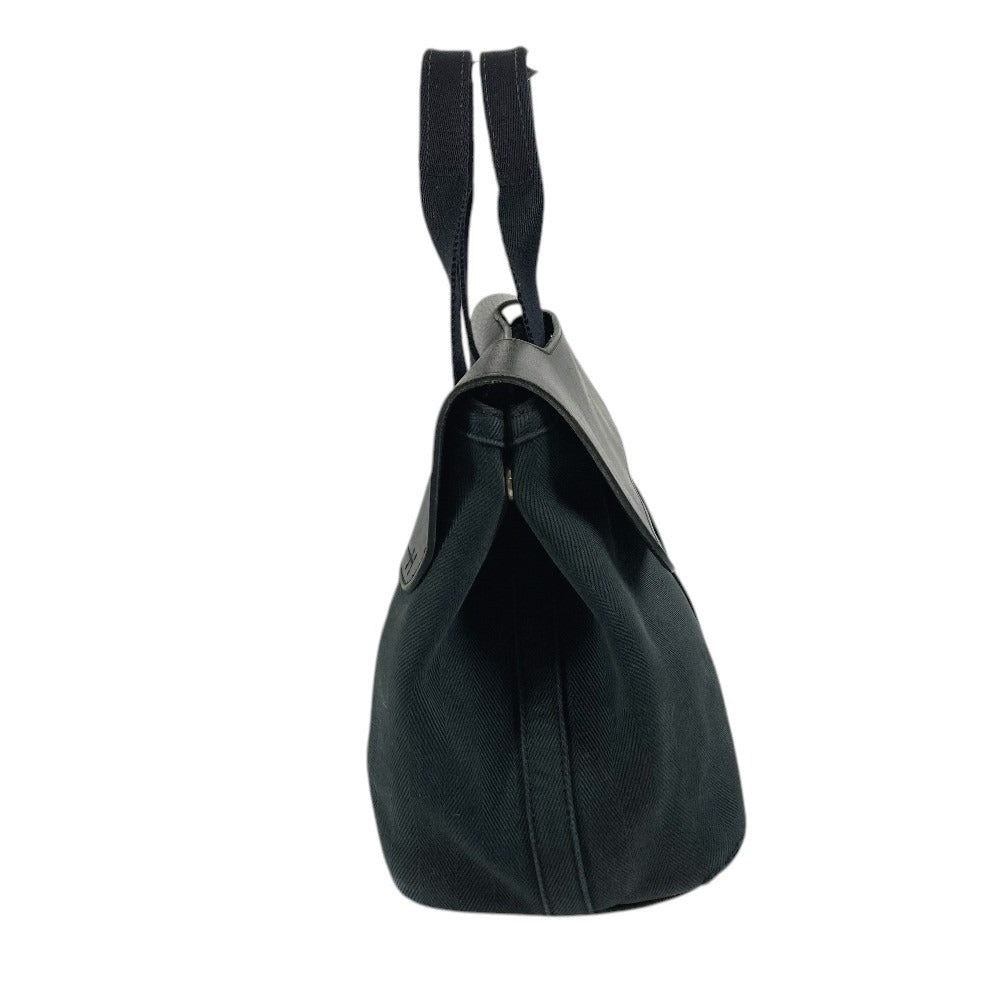 HERMES Valparaiso PM Valparaiso Tote Bag Flap Bag Handbag Cotton Unisex Black