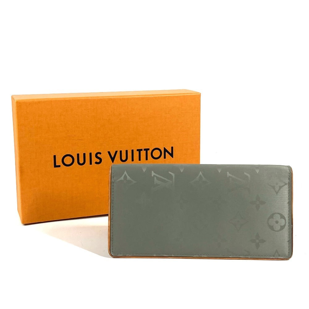 LOUIS VUITTON M63236 Monogram Titanium Portefeuille Brazza Long Wallet Bifold Canvas/Leather Unisex Grey