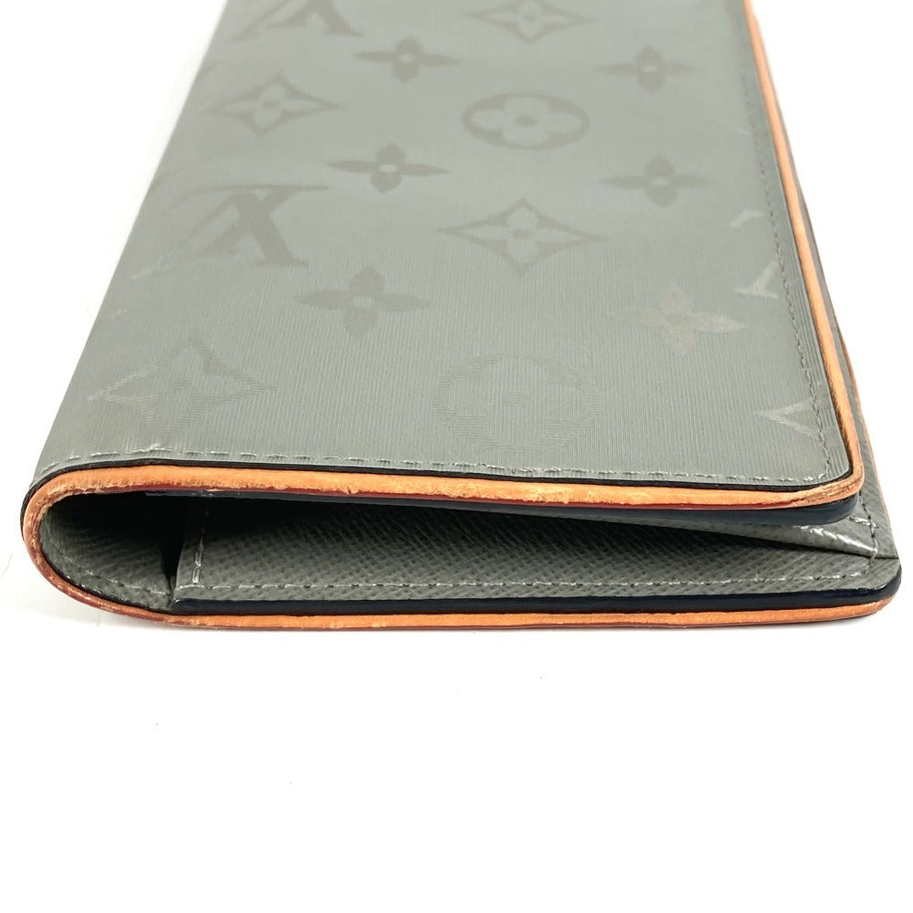 LOUIS VUITTON M63236 Monogram Titanium Portefeuille Brazza Long Wallet Bifold Canvas/Leather Unisex Grey