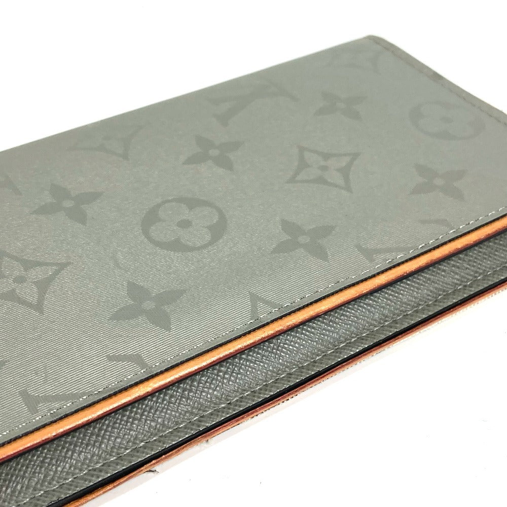 LOUIS VUITTON M63236 Monogram Titanium Portefeuille Brazza Long Wallet Bifold Canvas/Leather Unisex Grey