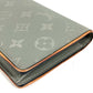 LOUIS VUITTON M63236 Monogram Titanium Portefeuille Brazza Long Wallet Bifold Canvas/Leather Unisex Grey