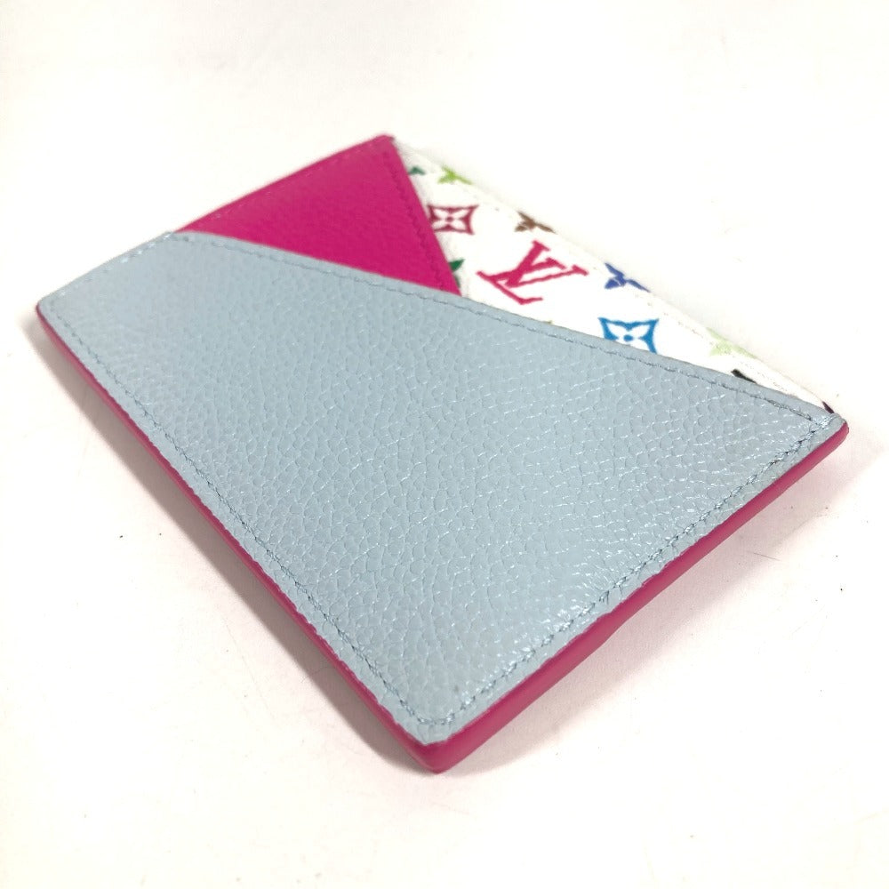 LOUIS VUITTON M14091 Monogram Multicolore LV×TM Takashi Murakami Porte Cartes Criss-Cross Pass Case Card Holder Monogram Multicolore Canvas Unisex Kawaii Pin White