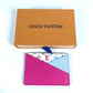 LOUIS VUITTON M14091 Monogram Multicolore LV×TM Takashi Murakami Porte Cartes Criss-Cross Pass Case Card Holder Monogram Multicolore Canvas Unisex Kawaii Pin White