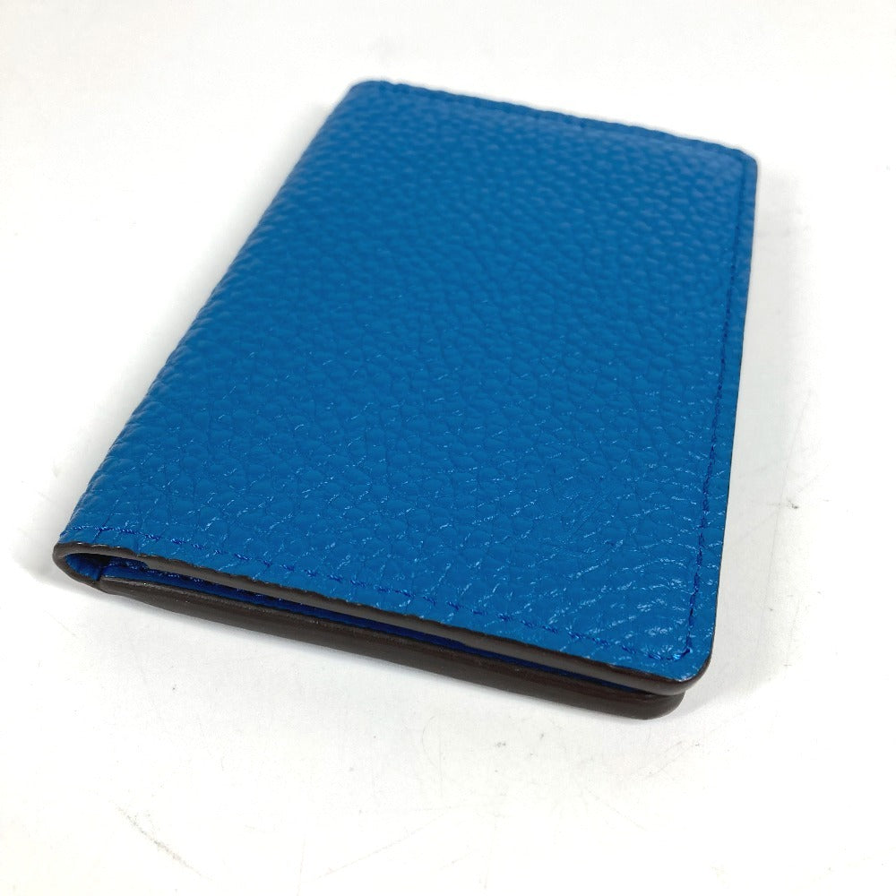 LOUIS VUITTON M58812 Organiser de Poche Bi-fold Pass Case Card Holder Taurillon Leather Unisex Blue
