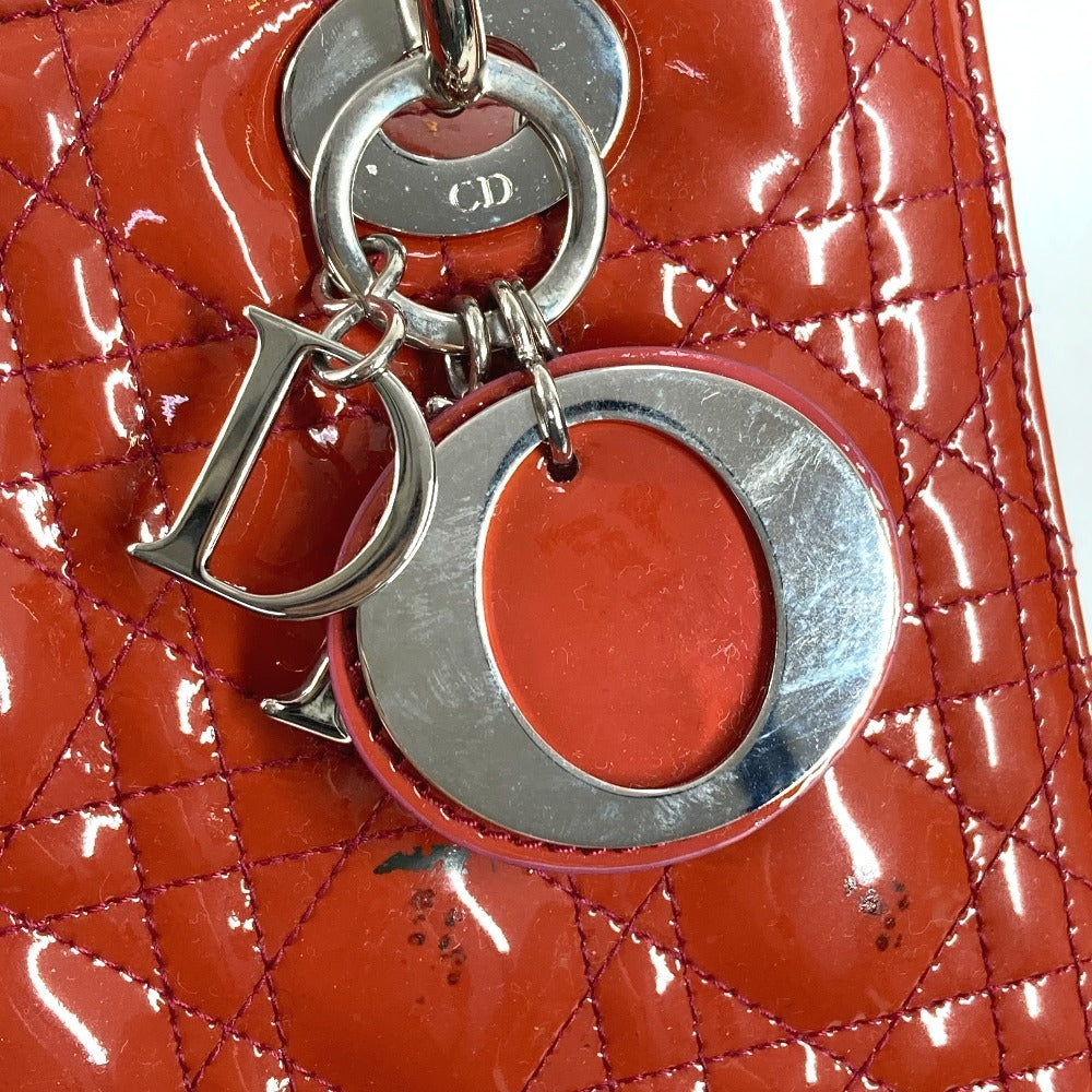 Dior Cannage Logo Lady Dior Ladydior Bag Tote Bag Handbag Enamel Women's Pink