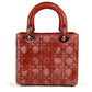 Dior Cannage Logo Lady Dior Ladydior Bag Tote Bag Handbag Enamel Women's Pink