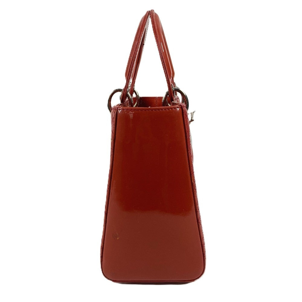 Dior Cannage Logo Lady Dior Ladydior Bag Tote Bag Handbag Enamel Women's Pink