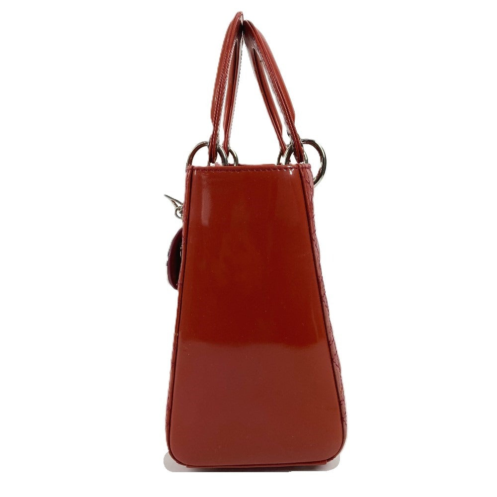 Dior Cannage Logo Lady Dior Ladydior Bag Tote Bag Handbag Enamel Women's Pink