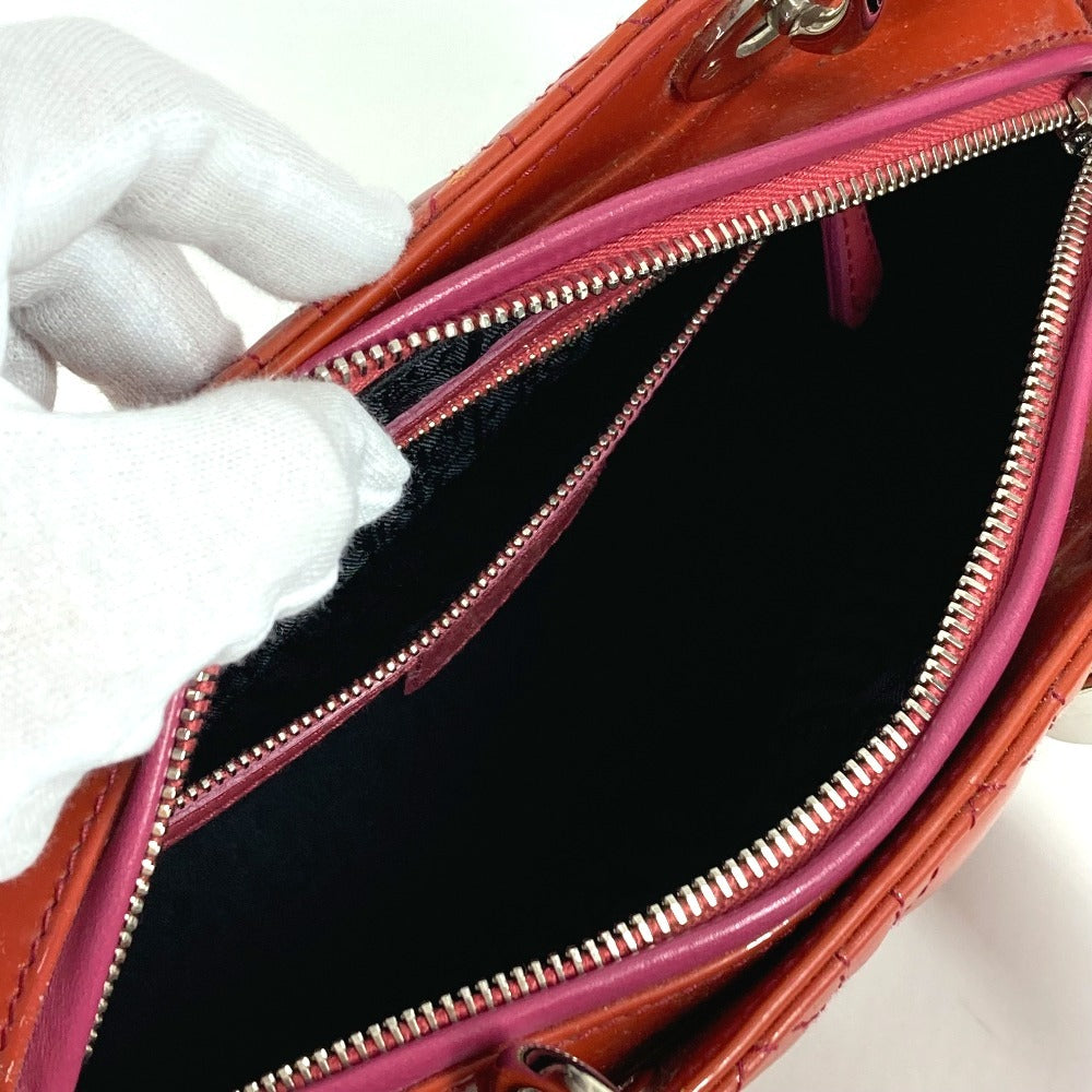 Dior Cannage Logo Lady Dior Ladydior Bag Tote Bag Handbag Enamel Women's Pink