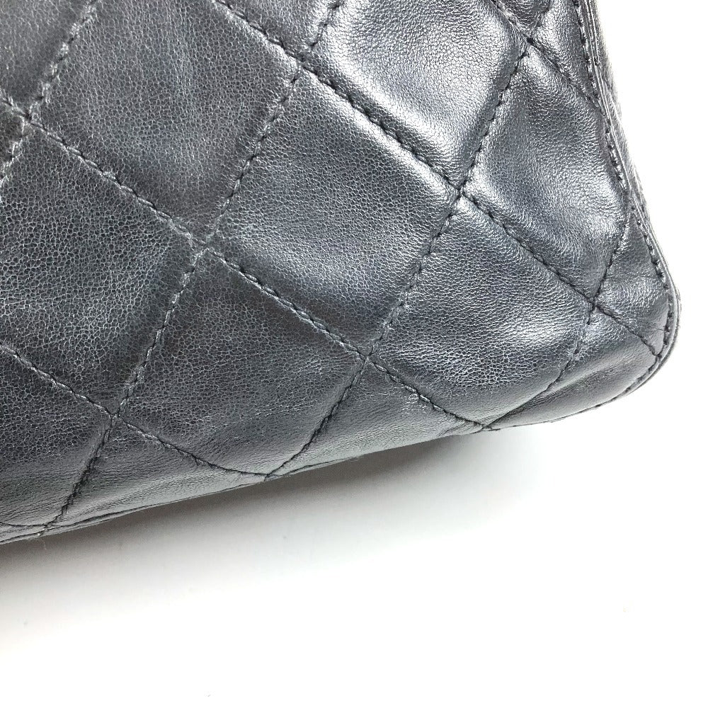 CHANEL ヴィンテージ ロゴ マトラッセ キルティング カバン トートバッグ ショルダーバッグ 肩掛け ハンドバッグ レザー ユニセックス ブラック