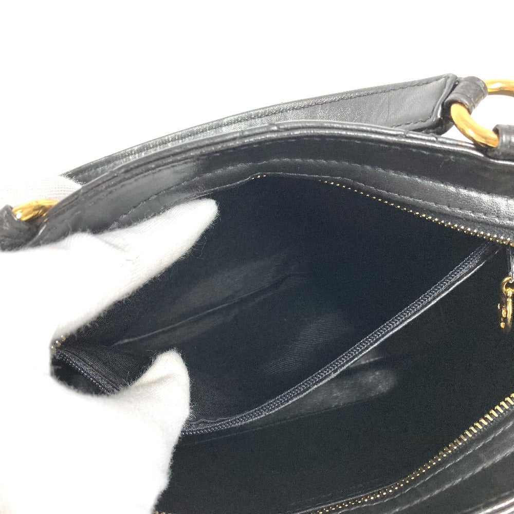 CHANEL ヴィンテージ ロゴ マトラッセ キルティング カバン トートバッグ ショルダーバッグ 肩掛け ハンドバッグ レザー ユニセックス ブラック