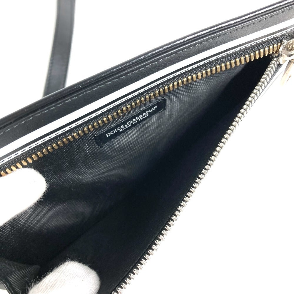 DOLCE&GABBANA Logo Multi Pouch with Strap Leather Women's Black