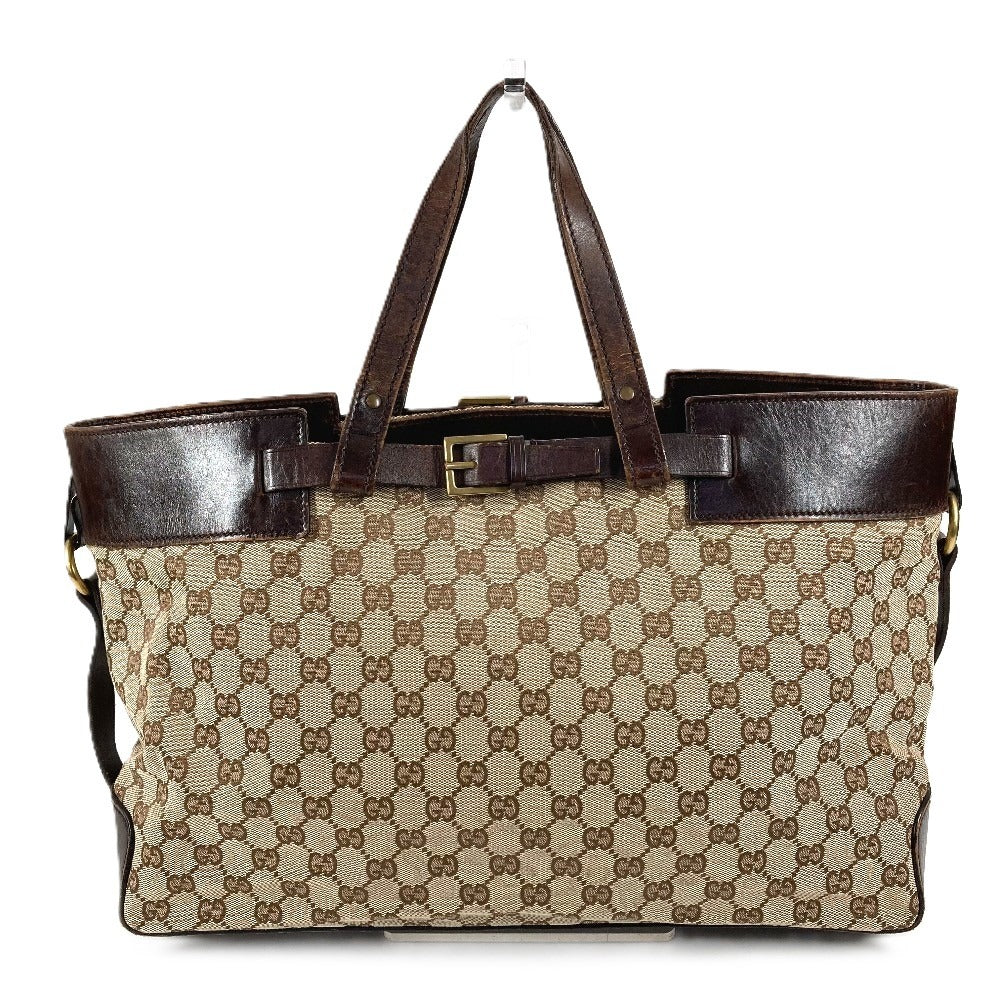 GUCCI 106251 GG ロゴ トートバッグ カバン 肩掛け ショルダーバッグ GGキャンバス/レザー ユニセックス ベージュ