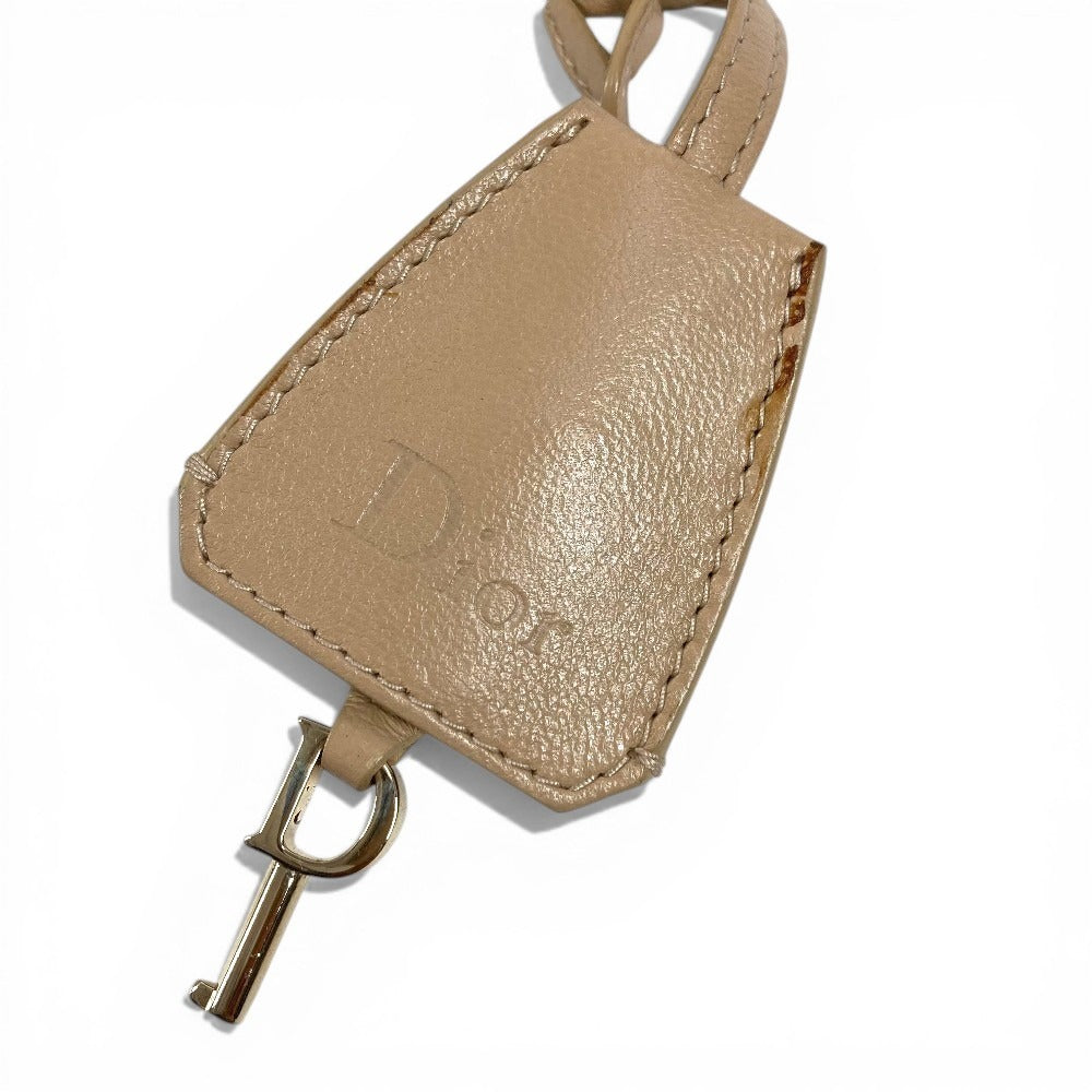 Dior Cannage Logo Chain Bag Shoulder Bag Handbag Flap Shoulder Bag Enamel Women's Beige