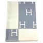 HERMES Avalon Plaid Logo Goods Blanket Interior Lap Blanket Plaid Blanket Wool/Cashmere Unisex Blue