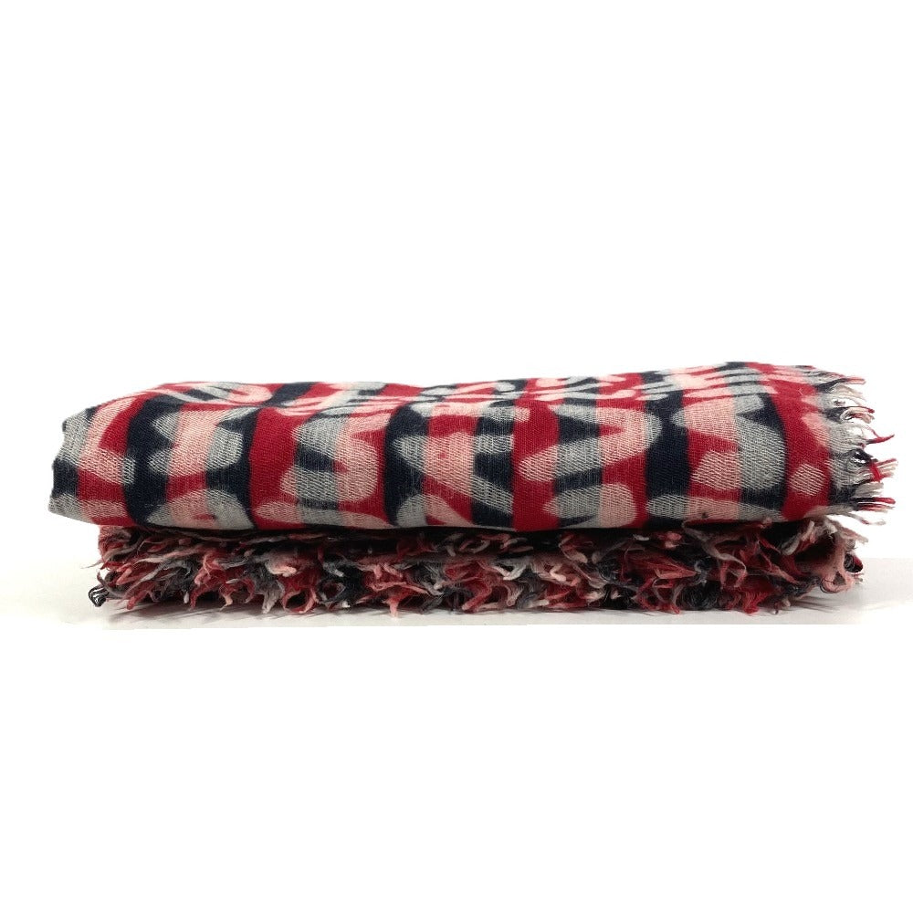 LOUIS VUITTON Graffiti Logo Stole Fringe Shawl Wool Unisex Red
