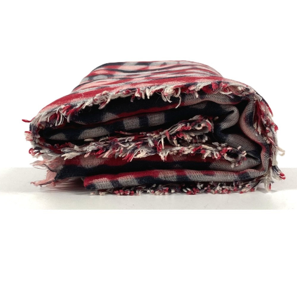 LOUIS VUITTON Graffiti Logo Stole Fringe Shawl Wool Unisex Red