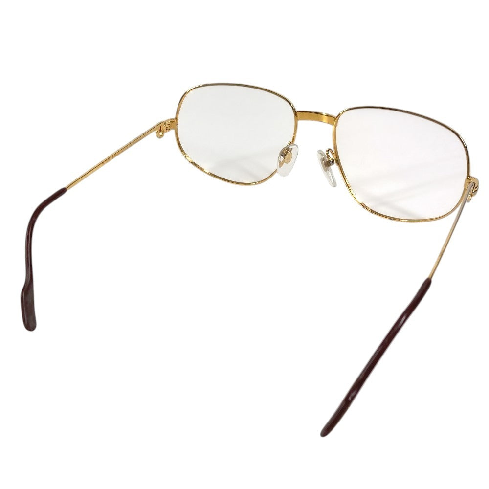 CARTIER Logo Trinity Glasses Eyewear Eyeglasses Metal Unisex Gold