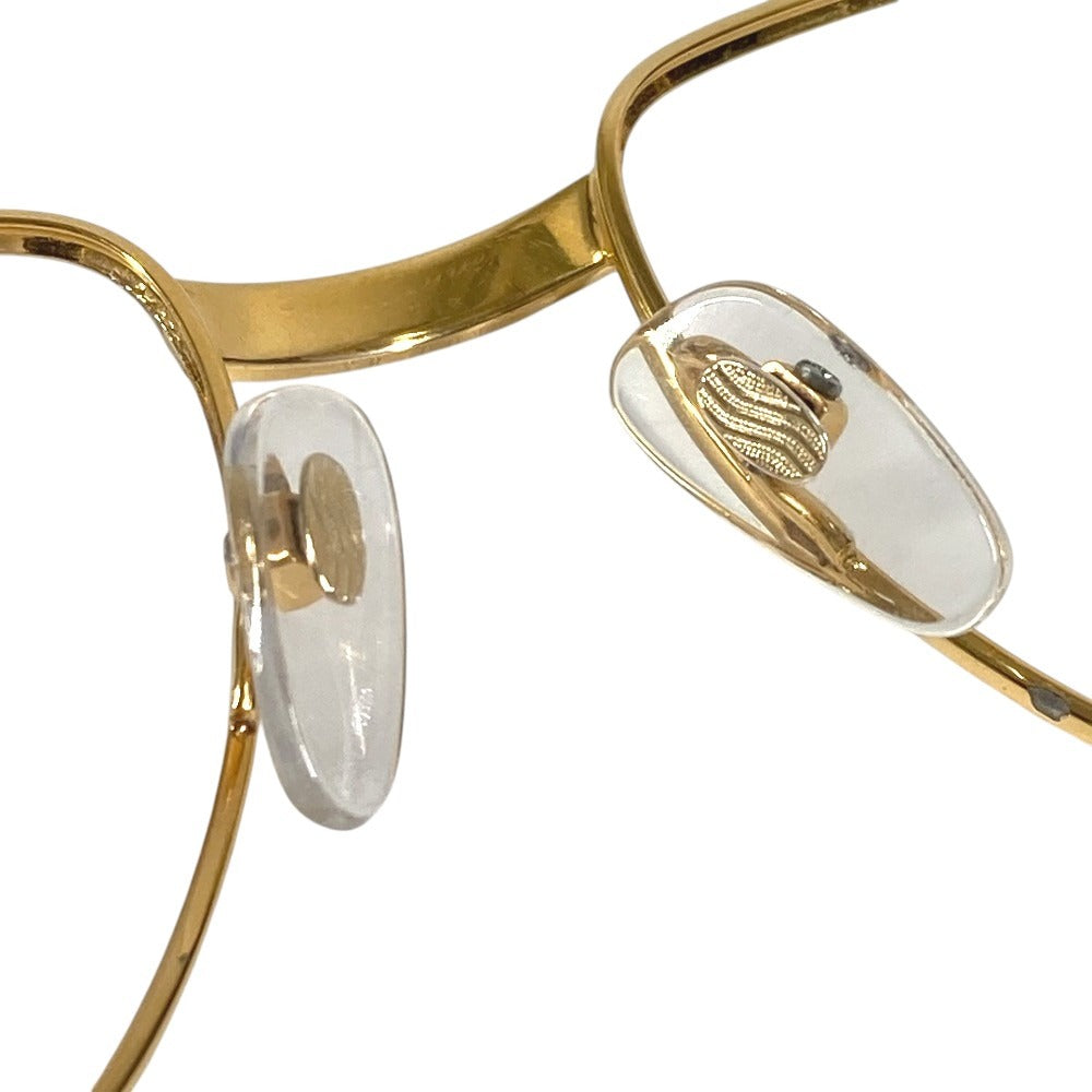 CARTIER Logo Trinity Glasses Eyewear Eyeglasses Metal Unisex Gold