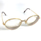 CARTIER Logo Trinity Glasses Eyewear Eyeglasses Metal Unisex Gold