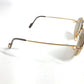 CARTIER Logo Trinity Glasses Eyewear Eyeglasses Metal Unisex Gold