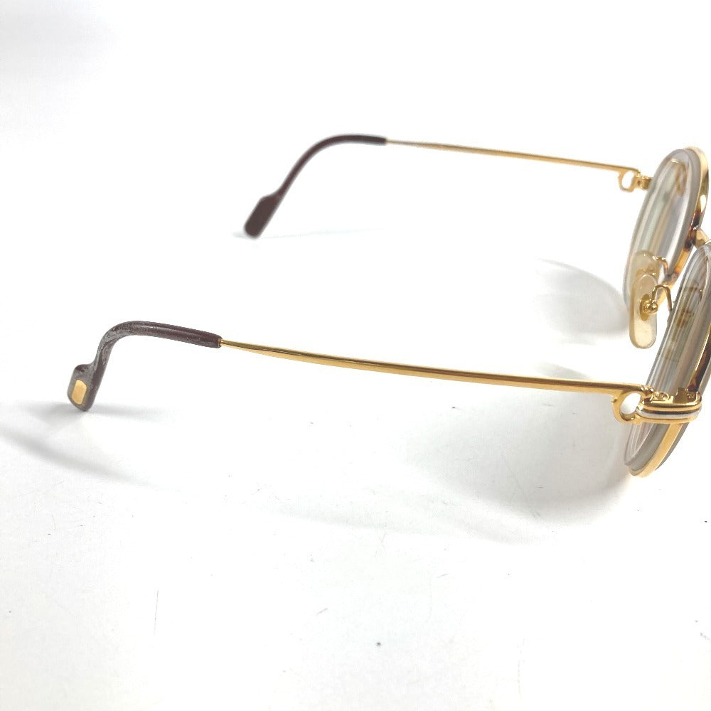CARTIER Logo Trinity Glasses Eyewear Eyeglasses Metal Unisex Gold