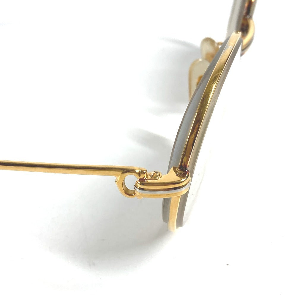 CARTIER Logo Trinity Glasses Eyewear Eyeglasses Metal Unisex Gold