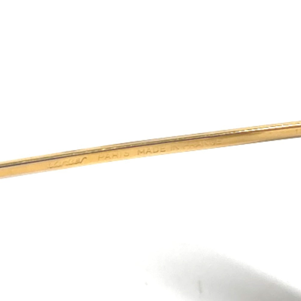 CARTIER Logo Trinity Glasses Eyewear Eyeglasses Metal Unisex Gold