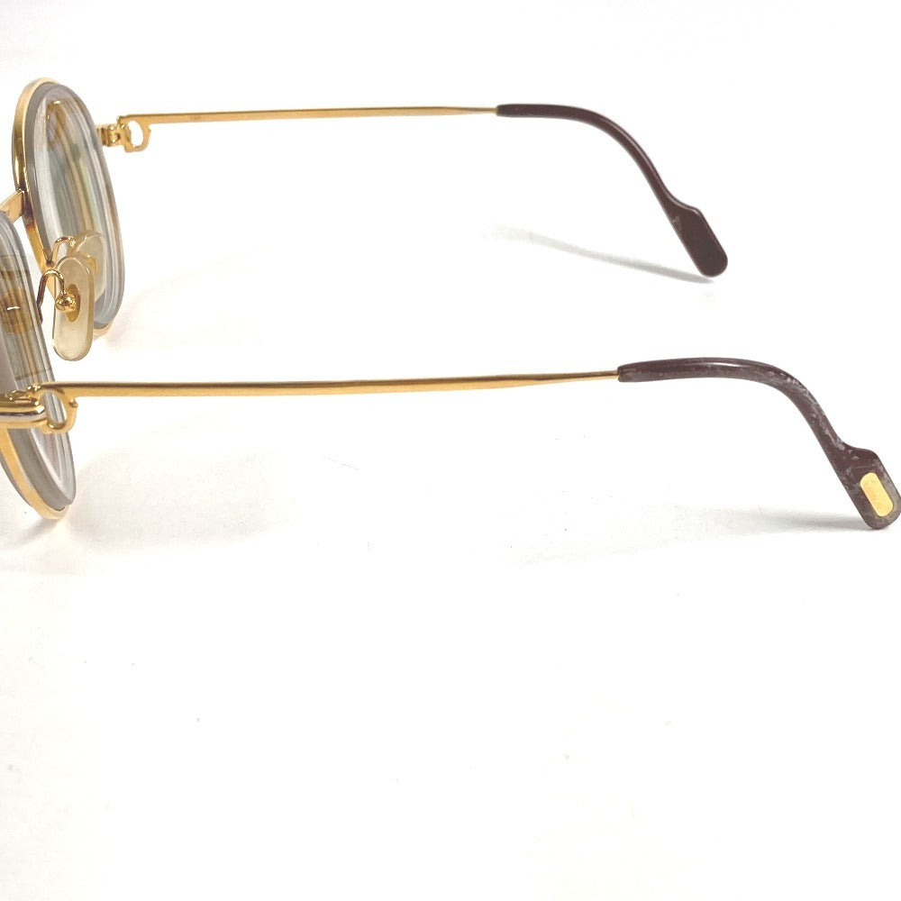 CARTIER Logo Trinity Glasses Eyewear Eyeglasses Metal Unisex Gold