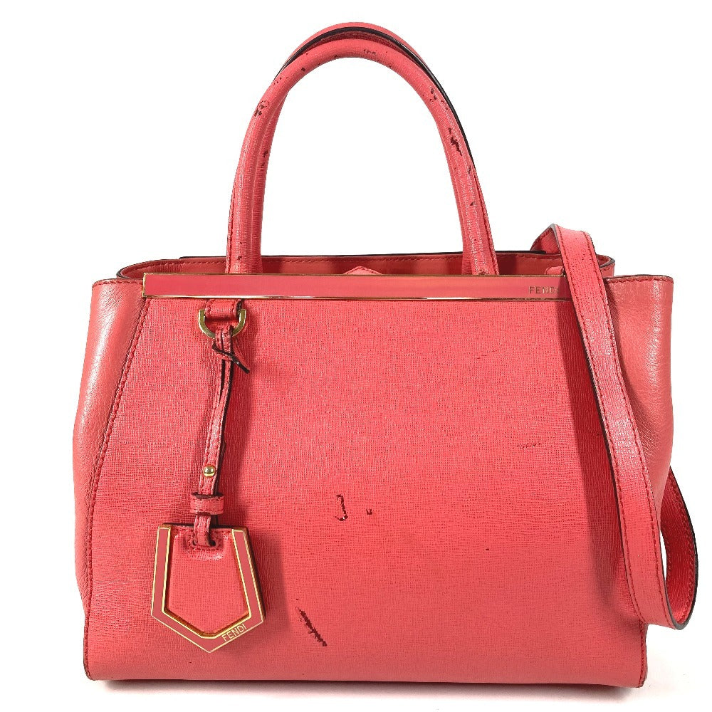 FENDI 8BH253 Petite Two Jours 2WAY Bag Shoulder Bag Crossbody Handbag Leather Women's Pink