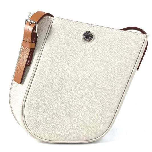 HERMES パースペクティブキャヴァリエール21 カバン ポシェット 斜め掛け ショルダーバッグ トゴ ユニセックス アイボリー系